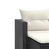 vidaXL Gartensofa 2-Sitzer mit Hockern Schwarz Poly Rattan