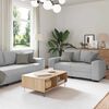 vidaXL 3-teiliges Sofa-Set mit Kissen, wolkengrauer Stoff