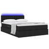 vidaXL Bett mit Stauraum und LED mit LED Schwarz 140 x 200 cm Stoff