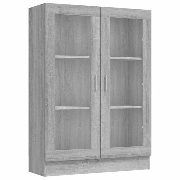 vidaXL Vitrinenschrank Grau Sonoma 82,5x30,5x115 cm Holzwerkstoff