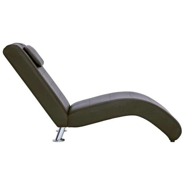 vidaXL Chaiselongue mit Kissen Braun Kunstleder