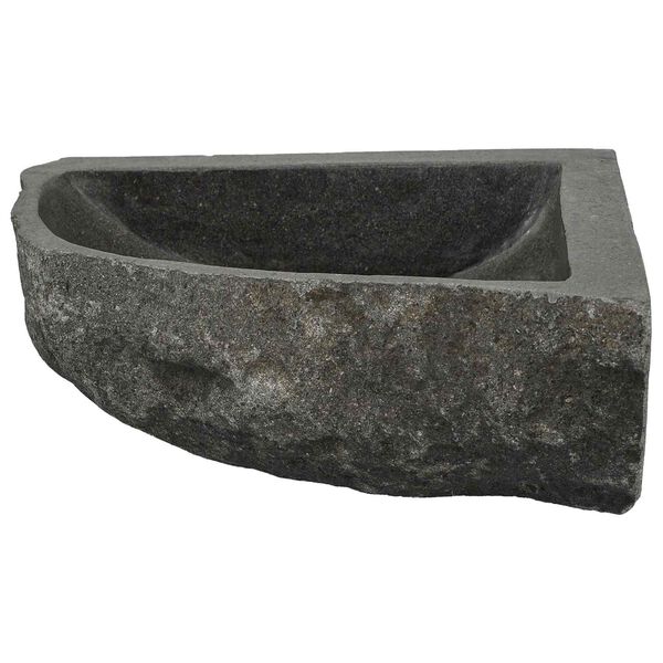vidaXL Waschbecken Grau (30-37) x (30-37) x 12 cm Flussstein