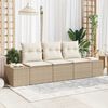 vidaXL Gartensofa-set mit Speicher 3 pcs Beige und Creme Poly-Rattan