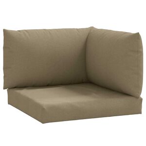 vidaXL Palettenkissen 3-tlg. Melange Taupe Stoff