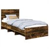 vidaXL Bettrahmen Ger&auml;ucherte Eiche 90 x 200 cm Holzwerkstoff