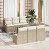 vidaXL Gartensofa-set mit Kissen 7 pcs Beige und Creme Poly-Rattan