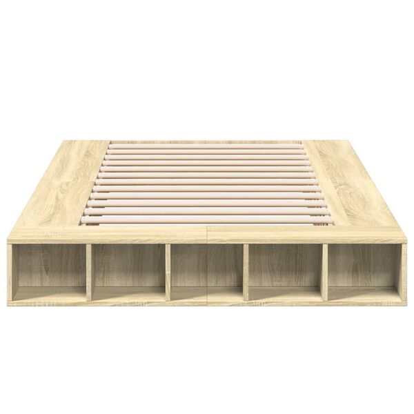 vidaXL Bettgestell Sonoma-Eiche 120x200 cm Holzwerkstoff