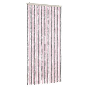 vidaXL Fliegenvorhang Silbergrau und Rosa 90x220 cm Chenille