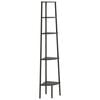 vidaXL Eckregal mit 5 Ablagen Schwarz 45,5x31,5x180 cm