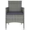 vidaXL 5-tlg. Garten-Essgruppe Poly Rattan und Hartglas Grau
