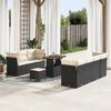 vidaXL Garten-Sofa-Set 10 pcs Schwarz Poly-Rattan