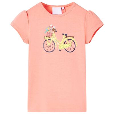 Kinder-T-Shirt Neonkoralle 92