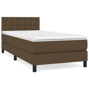 vidaXL Boxspringbett mit Matratze Dunkelbraun 80x200 cm Stoff