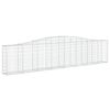 vidaXL Gabione mit Hochbogen 400x30x80/100 cm Verzinktes Eisen