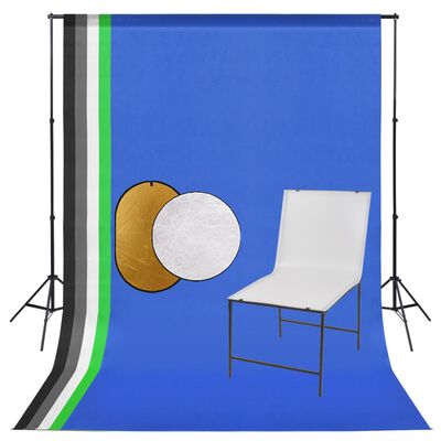 vidaXL Fotostudio-Set mit Aufnahmetisch, Hintergrund und Reflektor