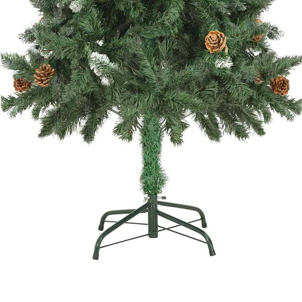 vidaXL K&uuml;nstlicher Weihnachtsbaum mit Beleuchtung & Kugeln 150 cm