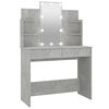 vidaXL Schminktisch mit LED Betongrau 96x40x142 cm