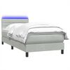 vidaXL Boxspringbett mit Matratze & LED Hellgrau 100x220 cm Samt