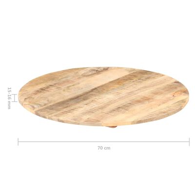 vidaXL Tischplatte Massivholz Mango Rund 15-16 mm 80 cm