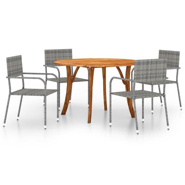 vidaXL 5-tlg. Garten-Essgruppe Anthrazit