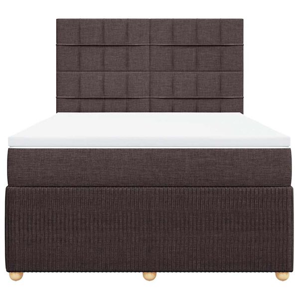 vidaXL Boxspringbett mit Matratze Dunkelbraun 140x190 cm Stoff