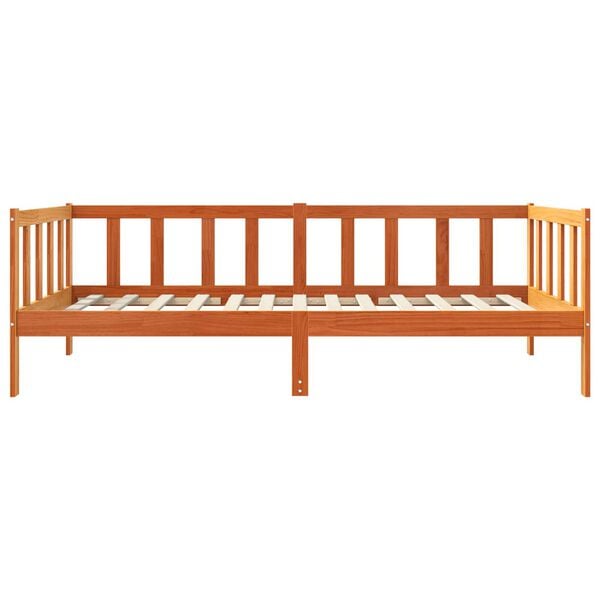vidaXL Bettrahmen Wachsbraun 90 x 190 cm Massives Kiefernholz