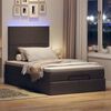 vidaXL Ottoman-Bett mit Matratze & LEDs Dunkelbraun 120x200 cm Stoff