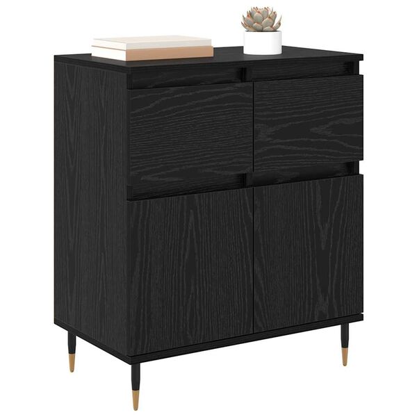vidaXL Sideboard mit Schubladen Schwarz Eichen-Optik 60 x 35 x 70 cm
