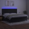 vidaXL Boxspringbett mit Matratze & LED Schwarz 200x200 cm Samt
