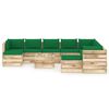 vidaXL 11-tlg. Garten-Lounge-Set mit Kissen Gr&uuml;n Impr&auml;gniertes Holz