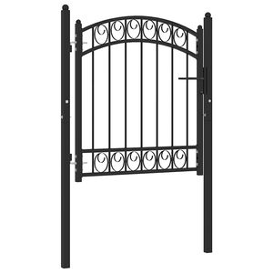 vidaXL Zauntor EMMEN mit Bogenabschluss Stahl 100 x 86 cm Schwarz