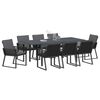 vidaXL Garten Essgruppe 9 pcs Schwarz Poly-Rattan