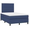 vidaXL Boxspringbett mit Matratze & LED Blau 120x190 cm Stoff