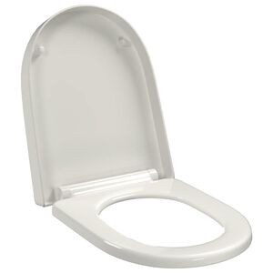 vidaXL Toilettensitz mit Absenkautomatik und Quick-Release Wei&szlig; Eckig