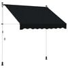 vidaXL Manuell einziehbare Markise Schwarz 350 cm