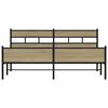 vidaXL Metallbett ohne Matratze Sonoma-Eiche 180x200 cm