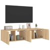 vidaXL TV-Wandschr&auml;nke mit LED-Leuchten 2 Stk. Sonoma-Eiche 60x35x31cm