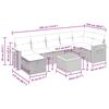 vidaXL 8-tlg. Garten-Sofagarnitur mit Kissen Beige Poly Rattan