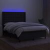vidaXL Boxspringbett mit Matratze & LED Schwarz 140x190 cm Stoff