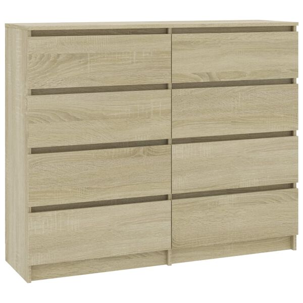 vidaXL Sideboard mit Schubladen Sonoma-Eiche 120x35x99cm Holzwerkstoff