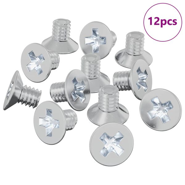 vidaXL Senkkopfschrauben 12 pcs Silber M4 x 6 mm Eisen
