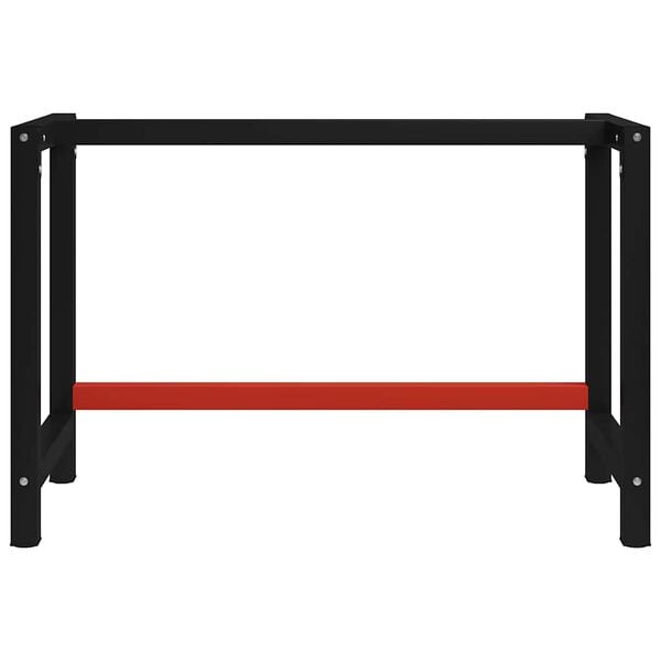 vidaXL Werkbankgestell Metall 120x57x79 cm Schwarz und Rot