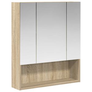 vidaXL Badezimmerspiegelschrank Sonoma-Eiche 60 x 14,5 x 70 cm