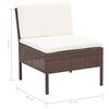 vidaXL 8-tlg. Garten-Lounge-Set mit Auflagen Poly Rattan Braun