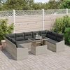 vidaXL Garten-Sofa-Set mit Kissen 10 pcs Hellgrau und Dunkelgrau