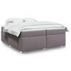 vidaXL Boxspringbett mit Matratze Grau 200x200 cm Kunstleder