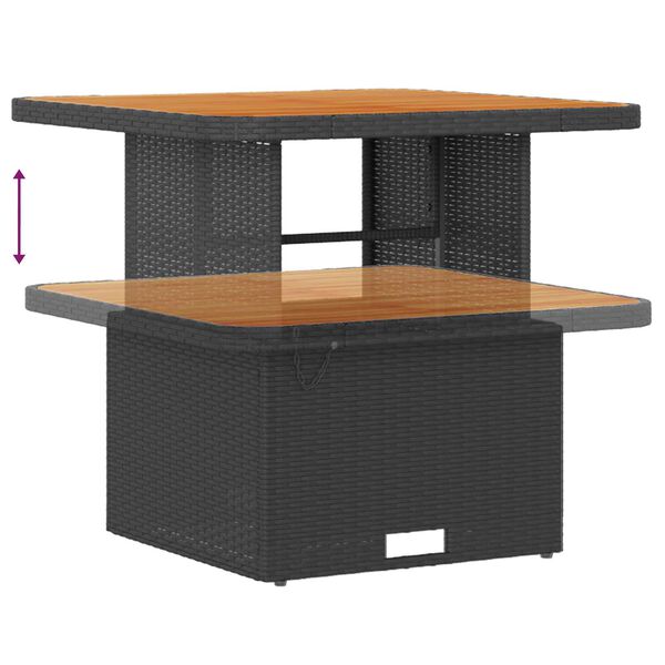 vidaXL Gartensofa-set mit Kissen 9 pcs Schwarz Poly-Rattan