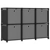 vidaXL W&uuml;rfelregal mit 6 Boxen Schwarz 103x30x72,5 cm Stoff