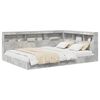 vidaXL B&uuml;cherregal-Bett mit Regal Betongrau 160 x 200 cm Holzwerkstoff