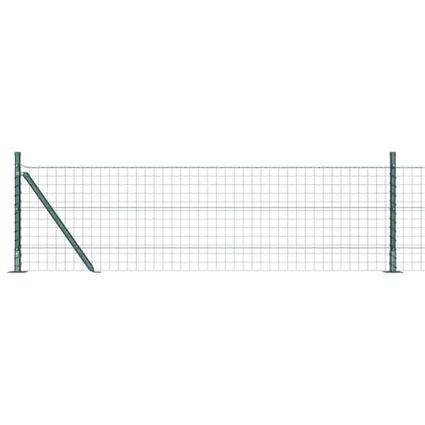 vidaXL Zaun mit Pfosten Gr&uuml;n 0,6 x 25 m Stahl und PVC